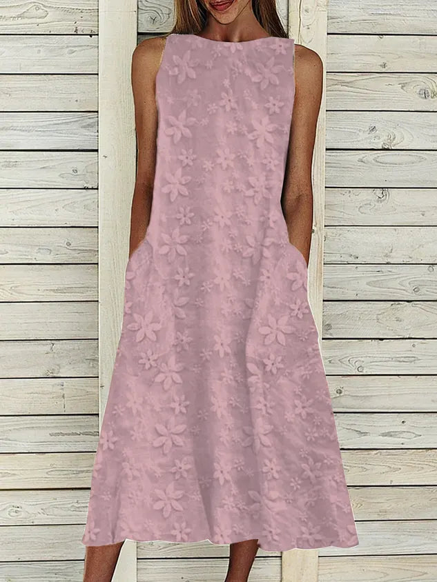 Linen Plain Cotton And Linen Dress