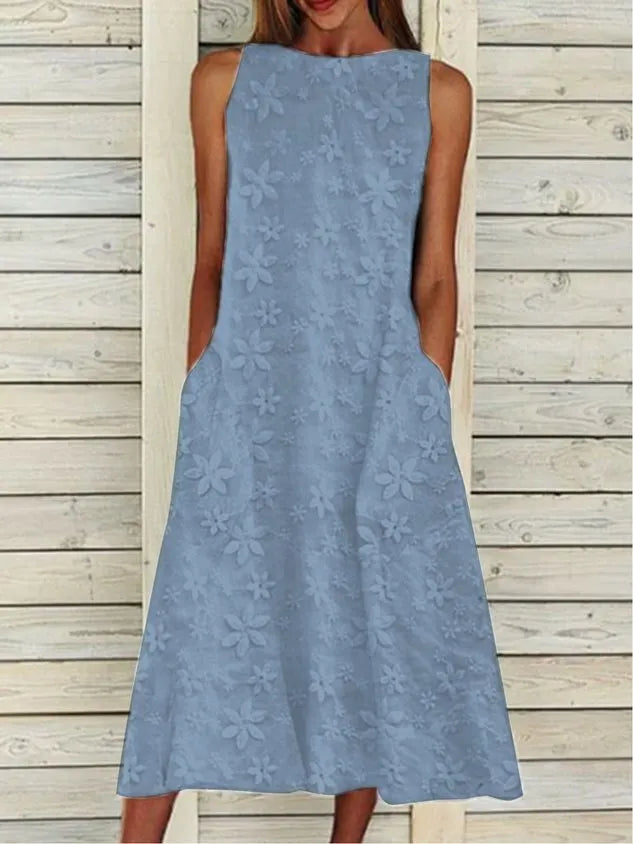 Linen Plain Cotton And Linen Dress