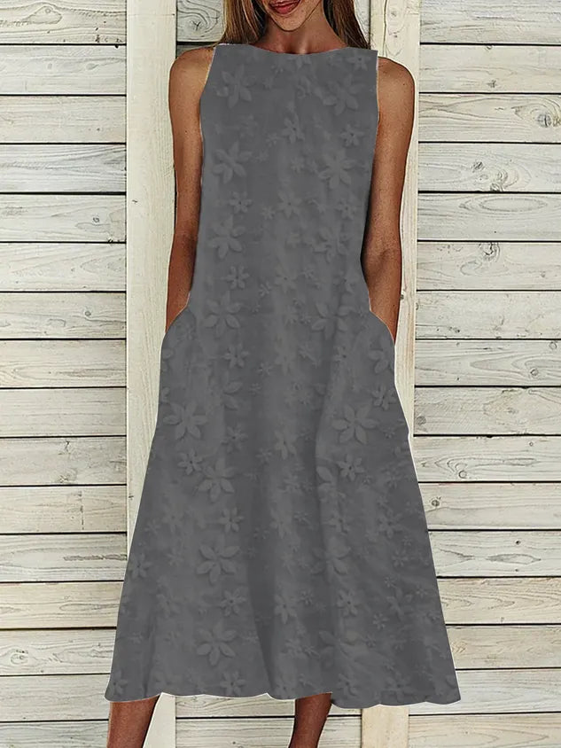 Linen Plain Cotton And Linen Dress